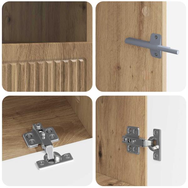 5-teiliges LED TV Schrank Artisan-Eiche Holzwerkstoff