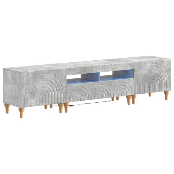3-teiliges LED TV Regal Betongrau Holzwerkstoff