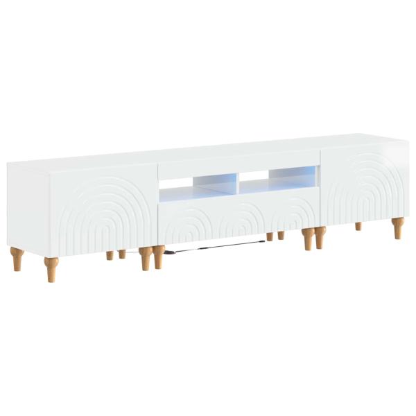 3-teiliges LED TV Regal Hochglanz Weiß Holzwerkstoff