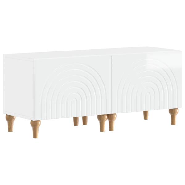 3-teiliges LED TV Regal Hochglanz Weiß Holzwerkstoff