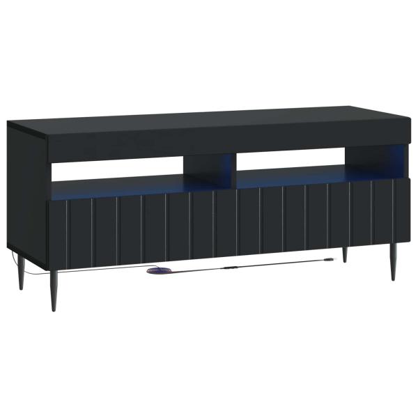 5-teiliges LED TV Schrank Schwarz Holzwerkstoff