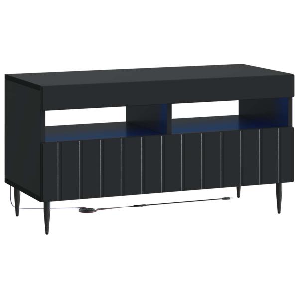 5-teiliges LED TV Schrank Schwarz Holzwerkstoff
