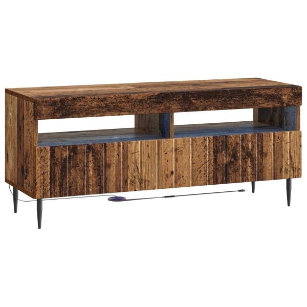 5-teiliges LED TV Schrank Altholz Holzwerkstoff