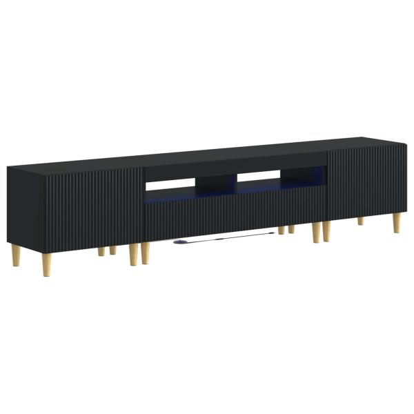 3-teiliges LED TV Regal ARNHEM 3 stk. Schwarz Holzwerkstoff