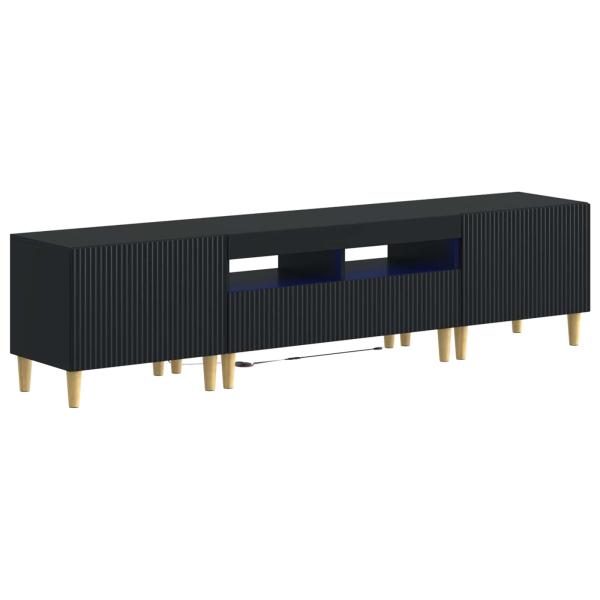 3-teiliges LED TV Regal ARNHEM 3 stk. Schwarz Holzwerkstoff