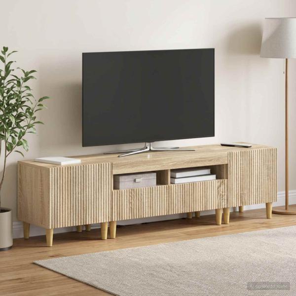 ARDEBO.de - 3-teiliges LED TV Regal ARNHEM 3 stk. Sonoma-Eiche