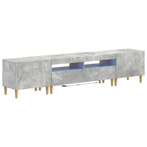 3-teiliges LED TV Regal ARNHEM 3 stk. Betongrau Holzwerkstoff
