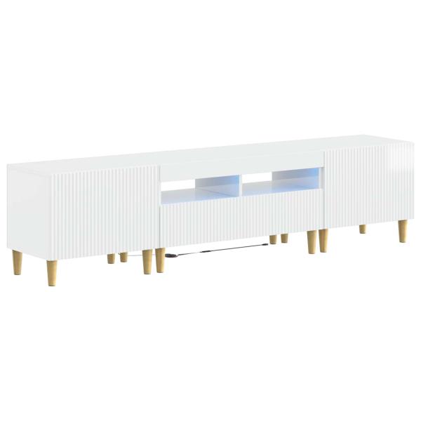 3-teiliges LED TV Regal ARNHEM 3 stk. Hochglanz Weiß