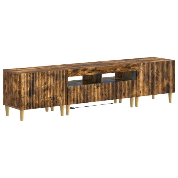 3-teiliges LED TV Regal ARNHEM 3 stk. Raucheiche Holzwerkstoff