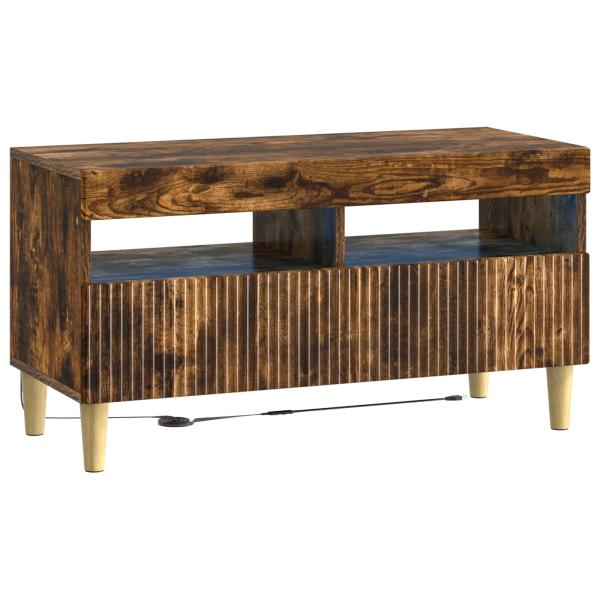 3-teiliges LED TV Regal ARNHEM 3 stk. Raucheiche Holzwerkstoff