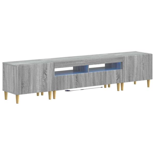 3-teiliges LED TV Regal ARNHEM 3 stk. Sonoma-Grau Holzwerkstoff