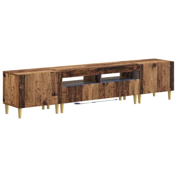 3-teiliges LED TV Regal ARNHEM 3 stk. Altholz Holzwerkstoff