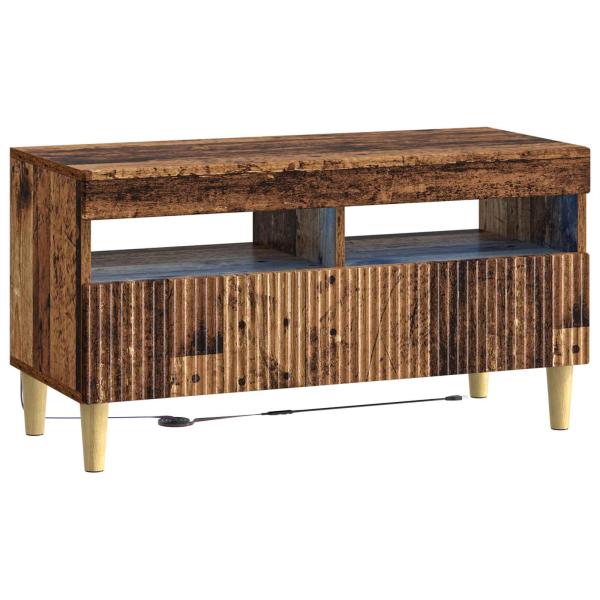 3-teiliges LED TV Regal ARNHEM 3 stk. Altholz Holzwerkstoff