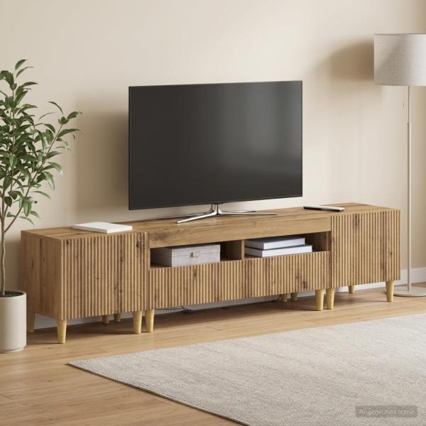 ARDEBO.de - 3-teiliges LED TV Regal ARNHEM 3 stk. Artisan-Eiche