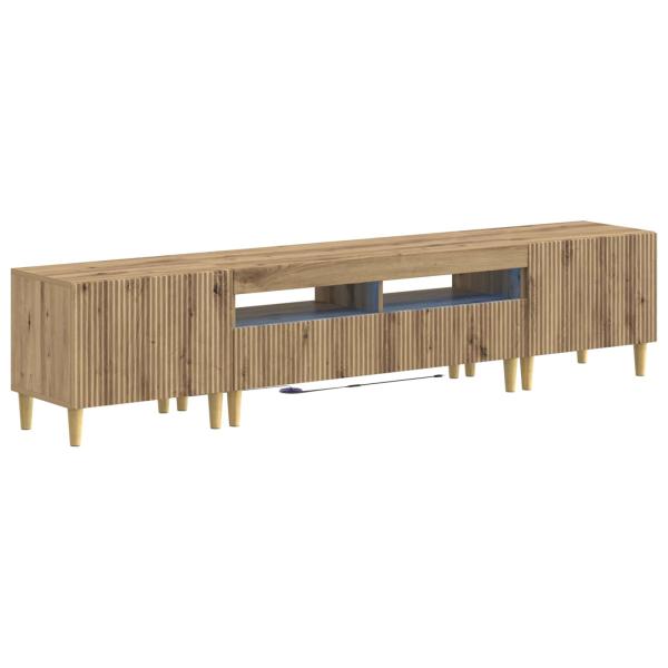 3-teiliges LED TV Regal ARNHEM 3 stk. Artisan-Eiche