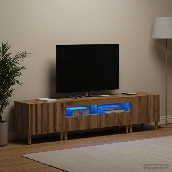 3-teiliges LED TV Regal ARNHEM 3 stk. Artisan-Eiche