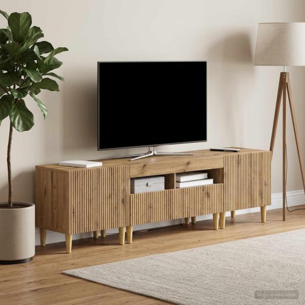 3-teiliges LED TV Regal ARNHEM 3 stk. Artisan-Eiche