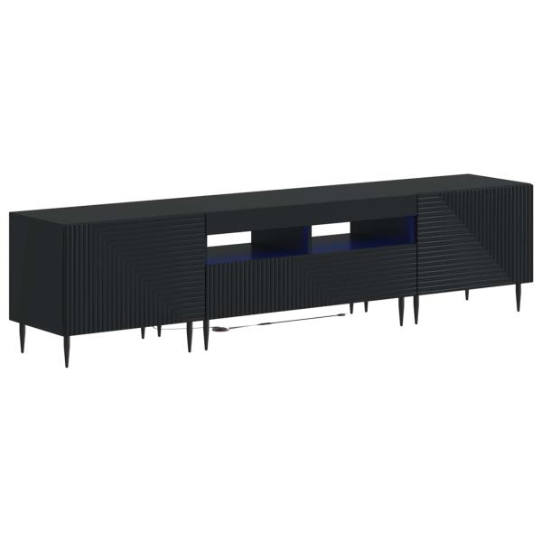 3-teiliges LED TV Regal Schwarz Holzwerkstoff