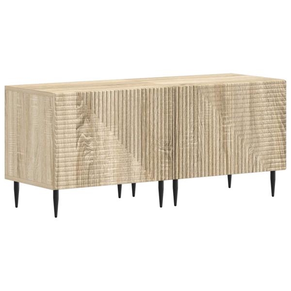 3-teiliges LED TV Regal Sonoma-Eiche Holzwerkstoff