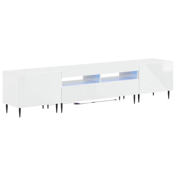3-teiliges LED TV Regal Hochglanz Weiß Holzwerkstoff