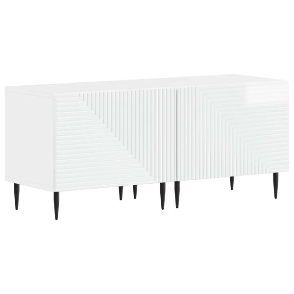 3-teiliges LED TV Regal Hochglanz Weiß Holzwerkstoff