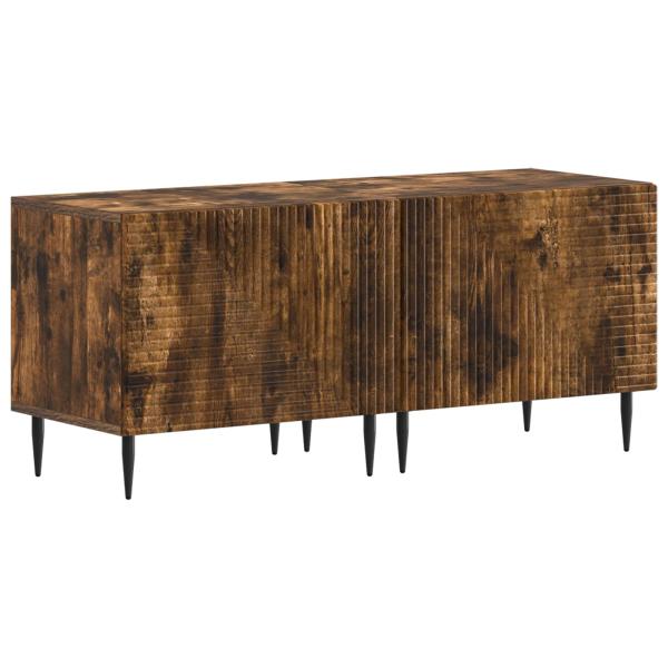 3-teiliges LED TV Regal Raucheiche Holzwerkstoff