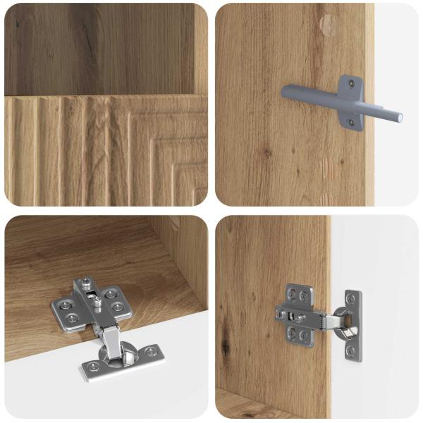 3-teiliges LED TV Regal Artisan-Eiche Holzwerkstoff