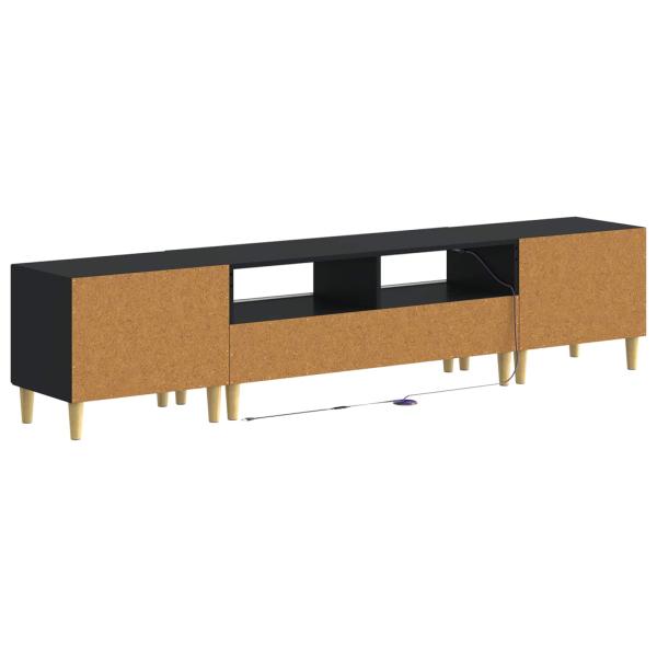 5-teiliges LED TV Schrank Schwarz Holzwerkstoff