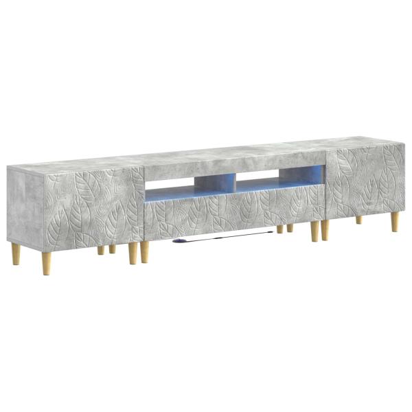 3-teiliges LED TV Regal DELFT Betongrau Holzwerkstoff