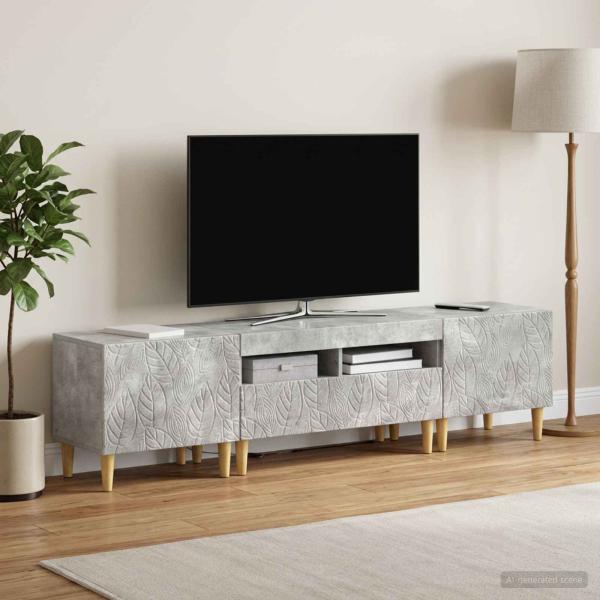 3-teiliges LED TV Regal DELFT Betongrau Holzwerkstoff