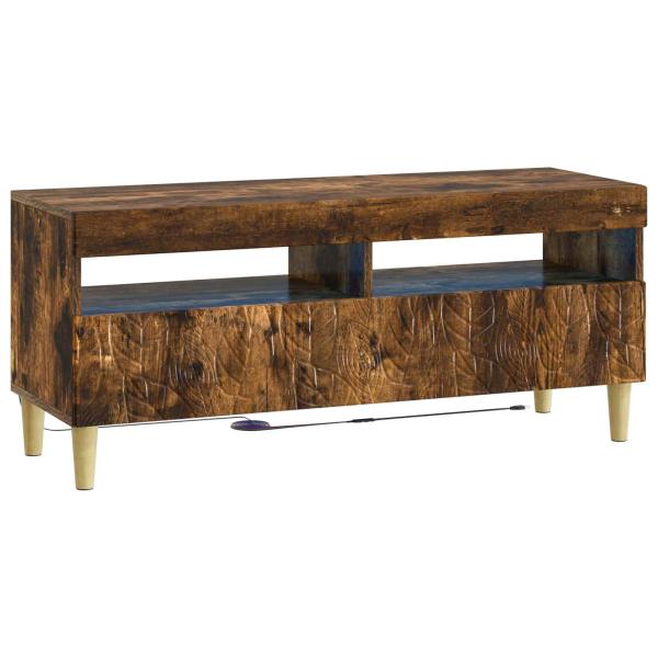 3-teiliges LED TV Regal DELFT Raucheiche Holzwerkstoff