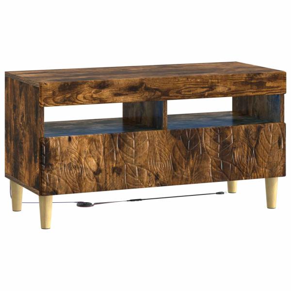 3-teiliges LED TV Regal DELFT Raucheiche Holzwerkstoff