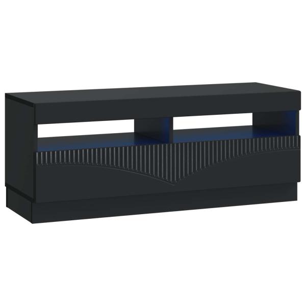 5-teiliges LED TV Schrank Schwarz Holzwerkstoff