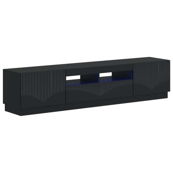 LED-TV-Schrank HOORN 3 stk. Schwarz Holzwerkstoff