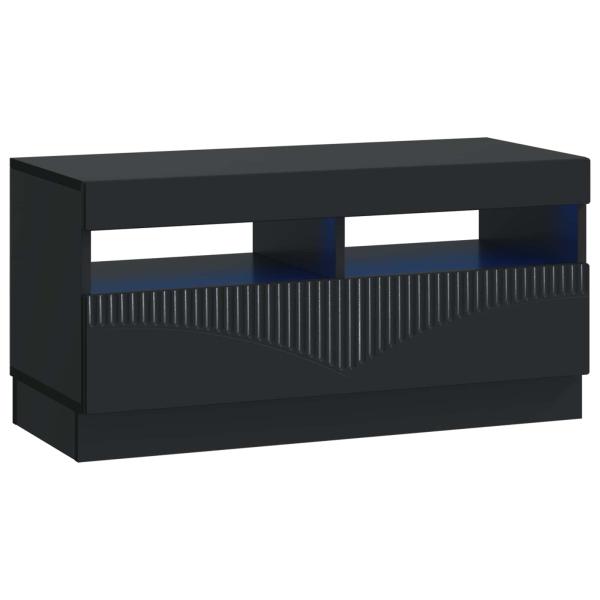 LED-TV-Schrank HOORN 3 stk. Schwarz Holzwerkstoff