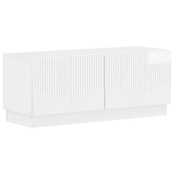 LED-TV-Schrank HOORN 3 stk. Hochglanz Weiß Holzwerkstoff