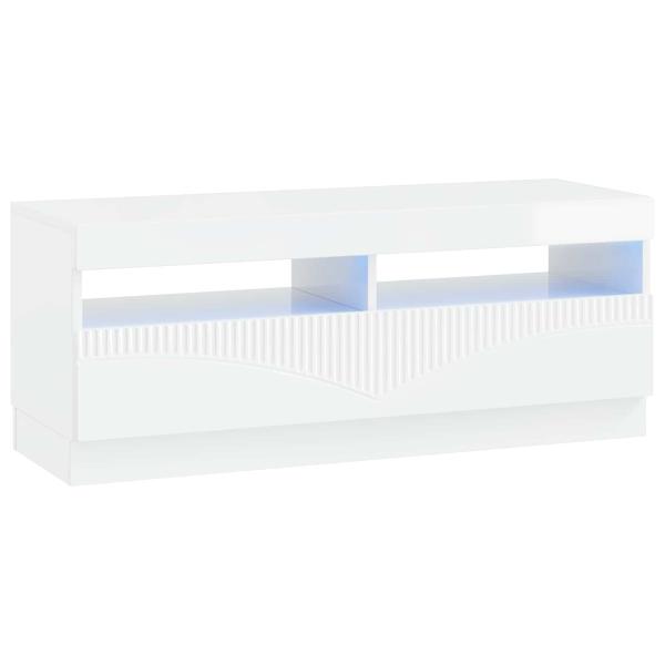 LED-TV-Schrank HOORN 3 stk. Hochglanz Weiß Holzwerkstoff