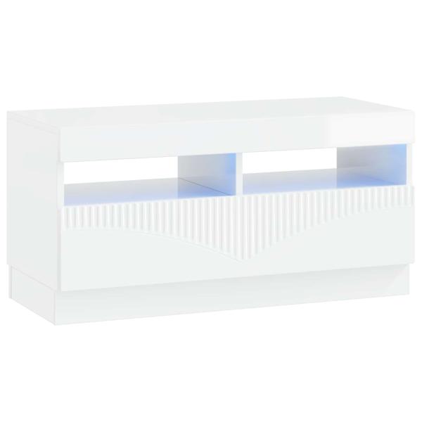 LED-TV-Schrank HOORN 3 stk. Hochglanz Weiß Holzwerkstoff