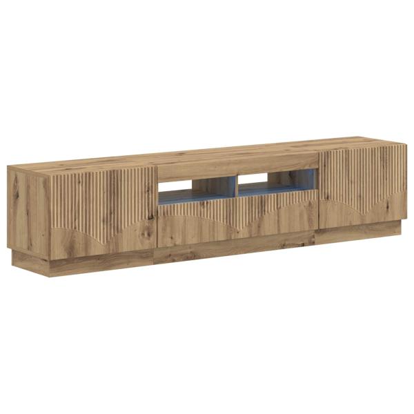 LED-TV-Schrank HOORN 3 stk. Artisan-Eiche Holzwerkstoff