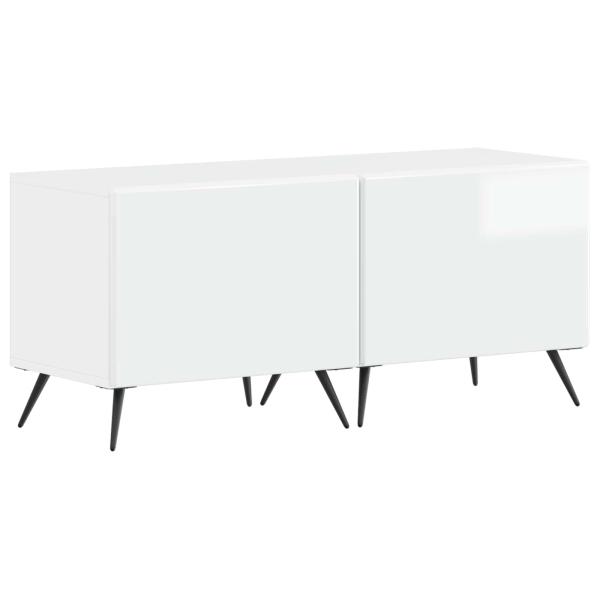 3-teiliges LED TV Regal BREDA 3 stk. Hochglanz Weiß