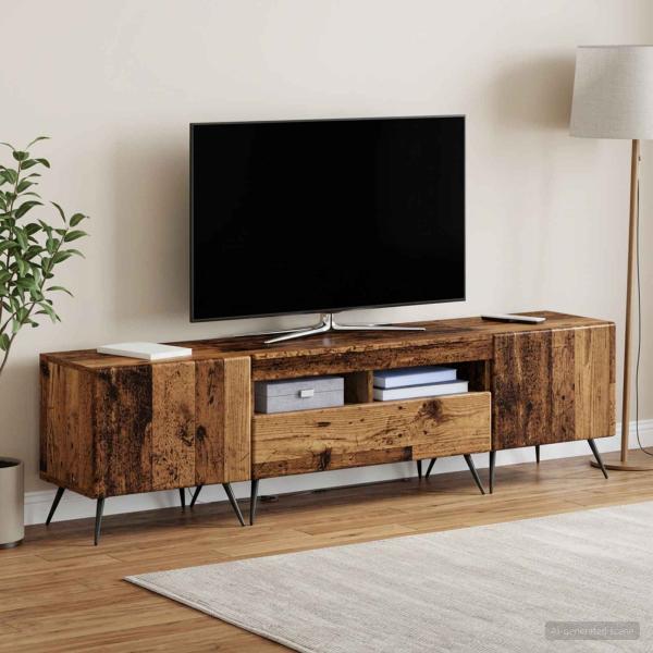 ARDEBO.de - LED-TV-Schrank BREDA 3 stk. Altholz Holzwerkstoff