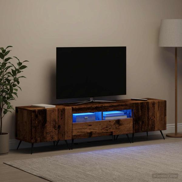 LED-TV-Schrank BREDA 3 stk. Altholz Holzwerkstoff