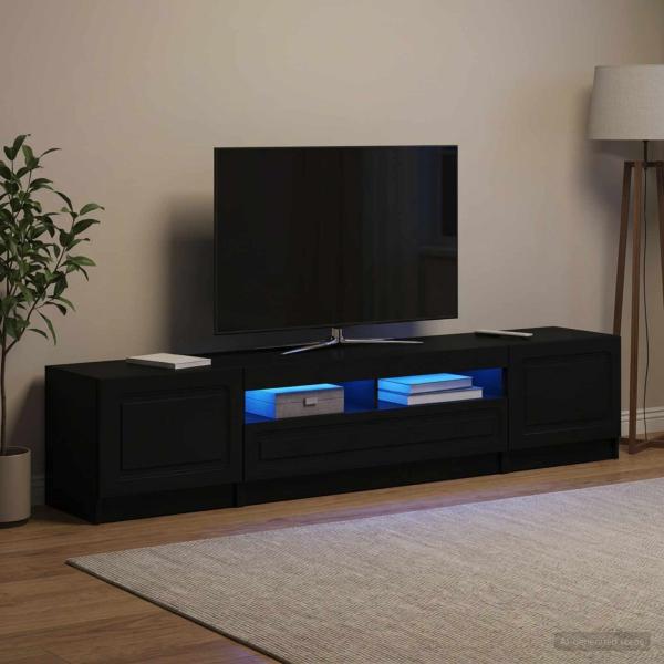 LED-TV-Schrank UTRECHT 3 stk. Schwarz Holzwerkstoff