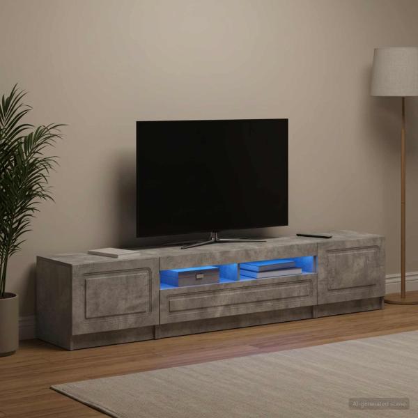 LED-TV-Schrank UTRECHT 3 stk. Betongrau Holzwerkstoff