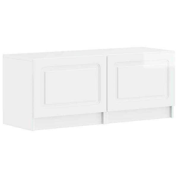 LED-TV-Schrank UTRECHT 3 stk. Hochglanz Weiß Holzwerkstoff
