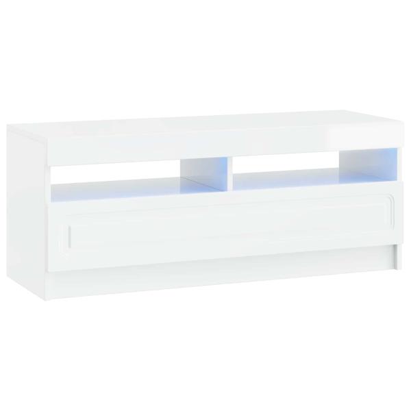 LED-TV-Schrank UTRECHT 3 stk. Hochglanz Weiß Holzwerkstoff