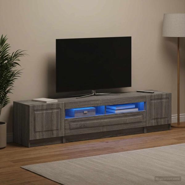 LED-TV-Schrank UTRECHT 3 stk. Sonoma-Grau Holzwerkstoff