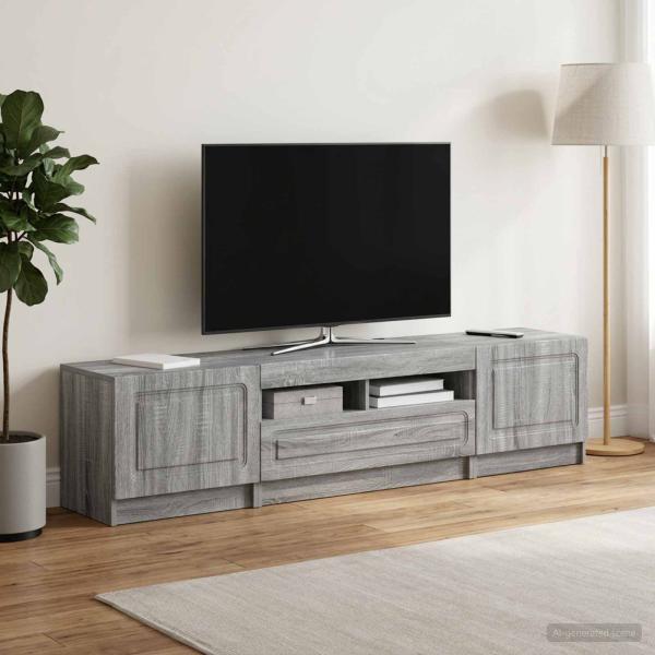 LED-TV-Schrank UTRECHT 3 stk. Sonoma-Grau Holzwerkstoff
