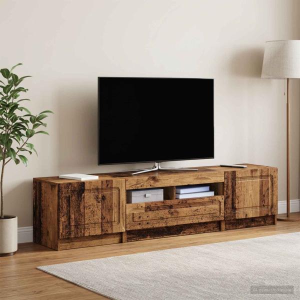 ARDEBO.de - LED-TV-Schrank UTRECHT 3 stk. Altholz Holzwerkstoff