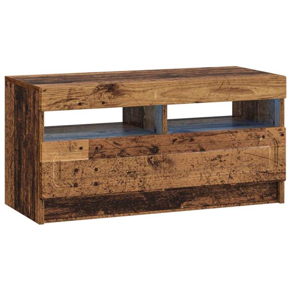 LED-TV-Schrank UTRECHT 3 stk. Altholz Holzwerkstoff